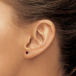 14K White Gold 4mm Garnet Stud Earrings - Birthstone Company