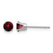 14K White Gold 4mm Garnet Stud Earrings - Birthstone Company