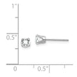 White Topaz Stud Earrings in 14K White Gold, 4mm