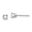 White Topaz Stud Earrings in 14K White Gold, 4mm