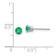 14K White Gold 4mm Emerald Stud Earrings