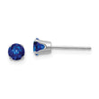 Sapphire Stud Earrings in 14K White Gold, 4mm