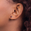 14K White Gold 5mm Garnet Stud Earrings - Birthstone Company