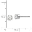 White Topaz Stud Earrings in 14K White Gold, 5mm