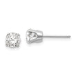 White Topaz Stud Earrings in 14K White Gold, 5mm