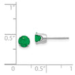 14K White Gold 5mm Emerald Stud Earrings