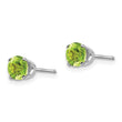 14K White Gold 5mm Peridot Stud Earrings - Birthstone Company