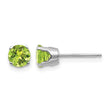 14K White Gold 5mm Peridot Stud Earrings - Birthstone Company