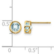 14k 5mm Bezel Aquamarine Stud Earrings - Birthstone Company