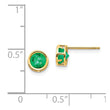 14K 5mm Bezel Emerald Stud Earrings