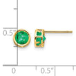 14K 5mm Bezel Emerald Stud Earrings - Birthstone Company