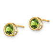 14K 5mm Bezel Peridot Stud Earrings - Birthstone Company