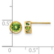 14K 5mm Bezel Peridot Stud Earrings - Birthstone Company