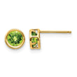 14K 5mm Bezel Peridot Stud Earrings - Birthstone Company