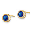 14K 5mm Bezel Sapphire Stud Earrings - Birthstone Company