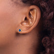 14K 5mm Bezel Sapphire Stud Earrings - Birthstone Company