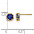 14K 5mm Bezel Sapphire Stud Earrings - Birthstone Company