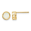 14K 5mm Bezel Opal Stud Earrings - Birthstone Company