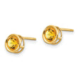 14K 5mm Bezel Citrine Stud Earrings - Birthstone Company