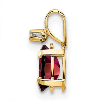 14K Diamond & Garnet Birthstone Pendant - Birthstone Company