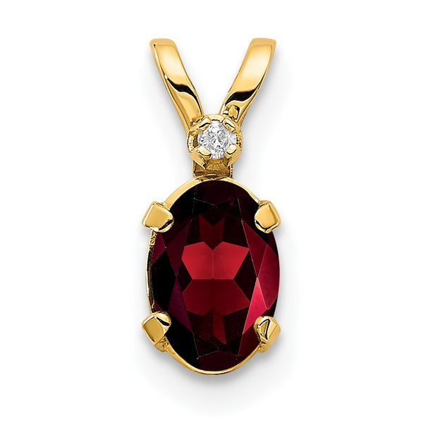 14K Diamond & Garnet Birthstone Pendant - Birthstone Company