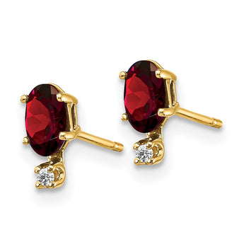 14K Diamond & Garnet Birthstone Earrings - Birthstone Company