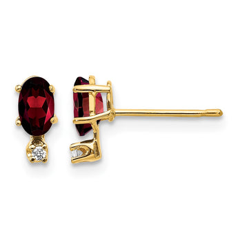 14K Diamond & Garnet Birthstone Earrings - Birthstone Company
