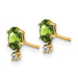 14K Diamond & Peridot Birthstone Earrings - Birthstone Company