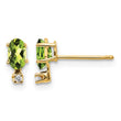 14K Diamond & Peridot Birthstone Earrings - Birthstone Company