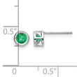 14K White Gold 4mm Bezel May/Emerald Post Earrings - Birthstone Company