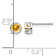 14K White Gold November 4mm Citrine Earrings - Birthstone Company