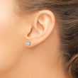 Bezel White Topaz Stud Earrings in 14K White Gold, 5mm