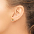 14K White Gold 5mm Bezel Citrine Stud Earrings - Birthstone Company