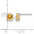 14K White Gold 5mm Bezel Citrine Stud Earrings - Birthstone Company