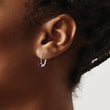 14K WG 4mm Round June/Rhodolite Leverback Earrings - Birthstone Company