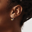 14K White Gold 4mm Round November/Citrine Leverback Earrings - Birthstone Company