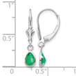 14K White Gold 6x4mm Emerald/May Earrings - Birthstone Company