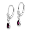 14K White Gold 6x4mm Rhodolite Garnet/June Earrings - Birthstone Company