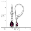 14K White Gold 6x4mm Rhodolite Garnet/June Earrings - Birthstone Company