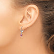 14K White Gold 6x4mm July/Ruby Earrings - Birthstone Company