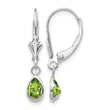 14K White Gold 6x4mm Peridot/August Earrings - Birthstone Company