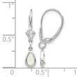 14K White Gold 6x4mm Opal/October Earrings - Birthstone Company
