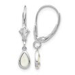 14K White Gold 6x4mm Opal/October Earrings - Birthstone Company