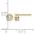 14K 4mm Bezel March/Aquamarine Post Earrings - Birthstone Company
