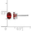 14K White Gold 6x4 Garnet Earrings - Birthstone Company