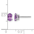 14K White Gold 6x4 Oval February/Amethyst Post Earrings - Birthstone Company