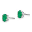 14K White Gold 6x4mm Emerald Earrings - Birthstone Company