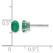 14K White Gold 6x4mm Emerald Earrings - Birthstone Company