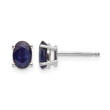 14K White Gold 6x4mm Sapphire Earrings - Birthstone Company