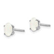 14K White Gold 6x4mm Opal Earrings - Birthstone Company